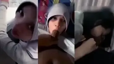 Hijab Cantik Indo Dipaksa Sepong Kontol Gede Brutal